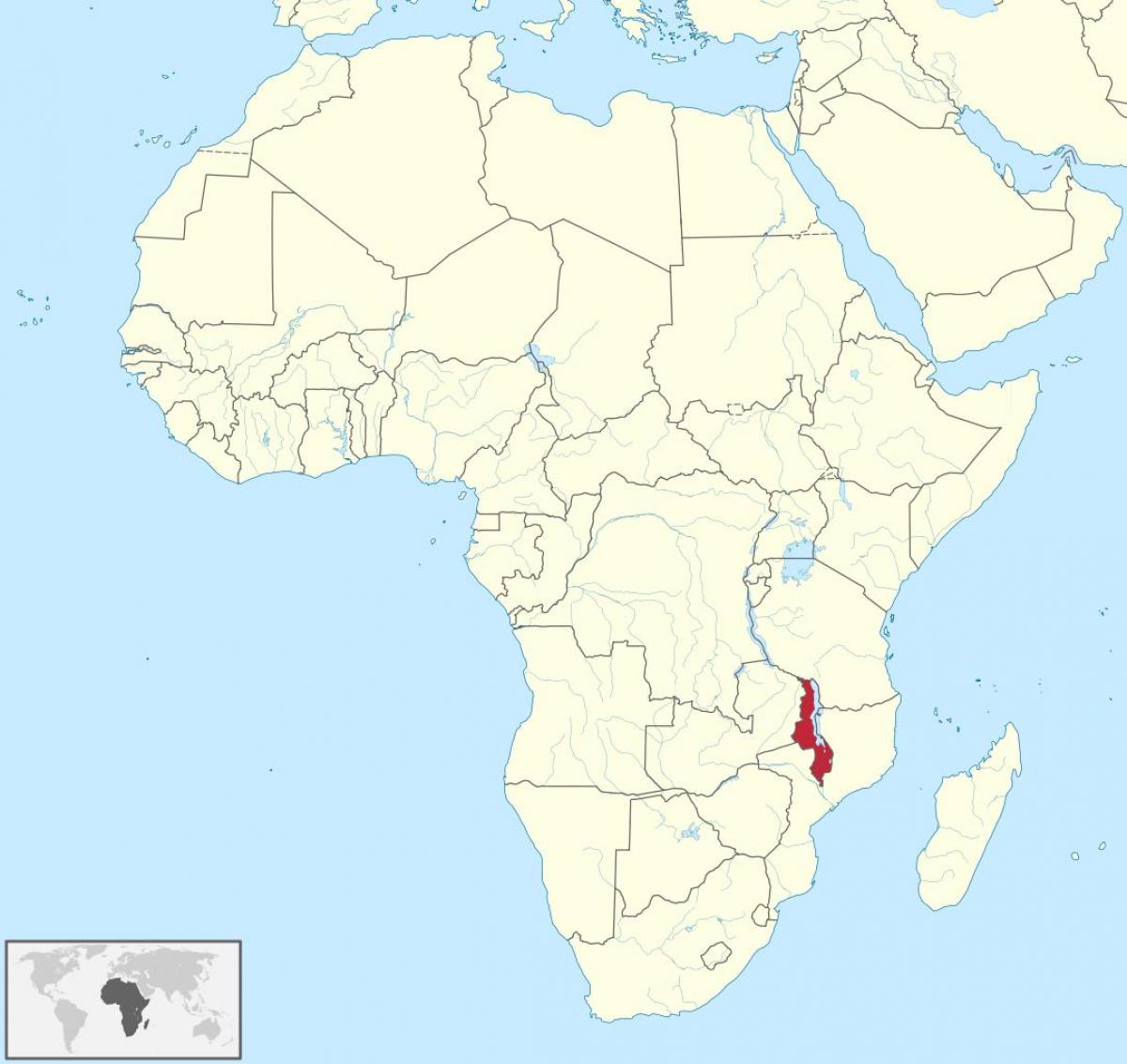 karte āfrikā, parādot, Malāvija