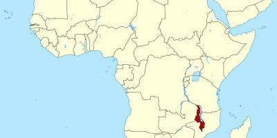 Karte Malāvija atrašanās vietu kartē āfrikā