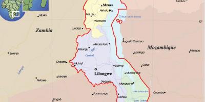 Karte Malāvija politisko
